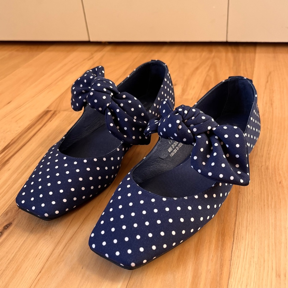 Jeffrey Campbell Navy Polka Dot Flats